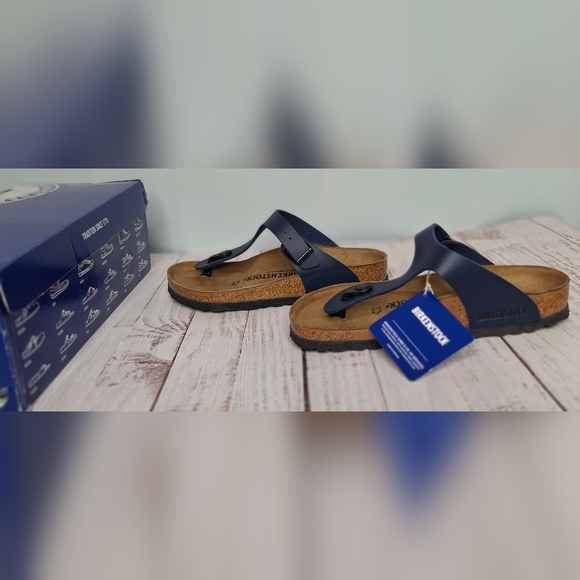 NIB Birkenstock Gizeh Blue Navy Thong Sandals Flip Flops Shoes regular 36/US 5-6 - Picture 4 of 10